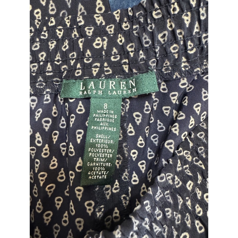 LAUREN Ralph Lauren Size 8 Boho Culotte Pants POCKETS Elastic Waist Drawstring - Picture 4 of 4